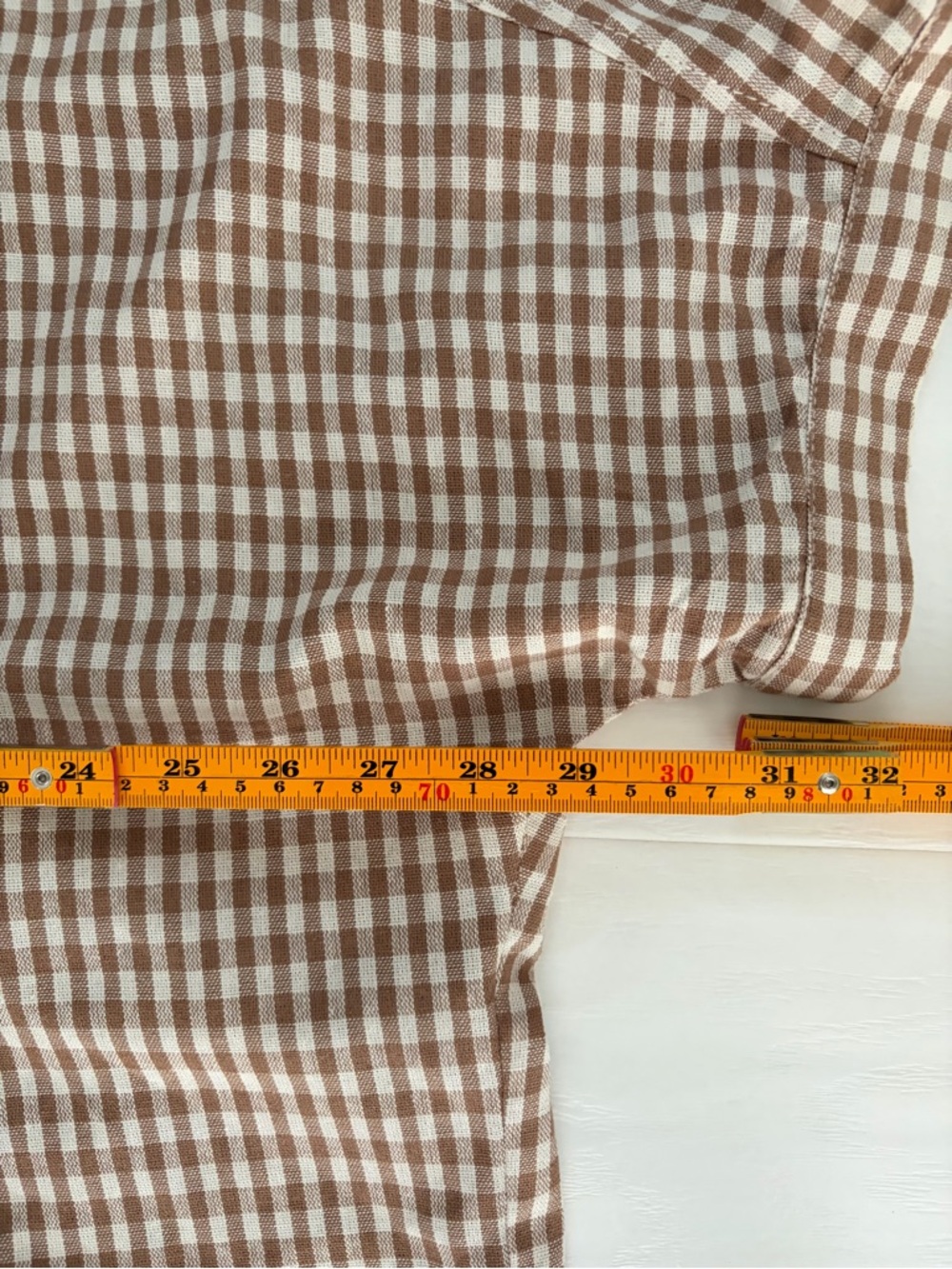 Max Studio London Gingham Linen blend Relaxed Linen Rayon Blouse Top Women’s L - Picture 11 of 15